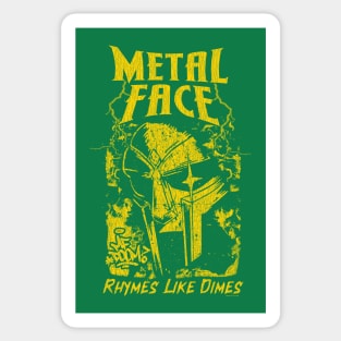 Vintage Bootleg Metal Face Gold Sticker